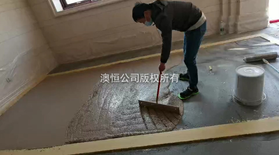 新型無機(jī)磨石停車場施工（1）
